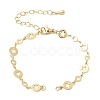 Brass Disc with Hollow Star Link Chain Bracelet Making MAK-K024-12G-1