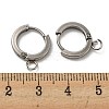 Tarnish Resistant 201 Stainless Steel Huggie Hoop Earrings Findings STAS-A167-01F-P-3