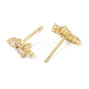 Brass Micro Pave Clear Cubic Zirconia Stud Earrings EJEW-R016-26G-16-4