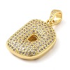 Brass Micro Pave Cubic Zirconia Pendants KK-E061-03G-04-2