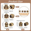4Pcs 4 Styles Brass European Beads KK-NB0003-58-2
