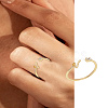 1Pc Letter Brass Rhinestone Open Cuff Rings for Women AJEW-LP0004-47V-G-1