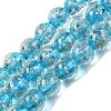 Luminous Handmade Gold Sand Lampwork Beads Strands LAMP-P051-L07-10mm-01-1