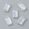 Embossed Glass Rhinestone Pendants GLAA-J101-07A-001SI-1
