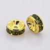 Brass Rhinestone Spacer Beads RB-A014-Z6mm-09G-2