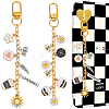 2Pcs 2 Styles Alloy Enamel Pendant Decorations HJEW-BM0001-46A-1