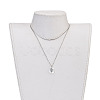 Brass Real Platinum Plated Cable Chains Pendant Necklaces NJEW-JN02259-05-5