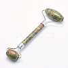 Natural Unakite Brass Face Massager MRMJ-G009-14P-2