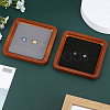 Square Wood Jewelry Storage Tray with Microfiber Fabric Mat Inside ODIS-WH0030-37B-03-5