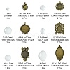 DIY Blank Owl/Round Glass & Tibetan Style Alloy Pendant Making Kits DIY-FS0006-11-4