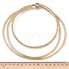 Alloy 3 Layer Snake Chain Choker Necklaces with Iron Clasps NJEW-P353-01G-3