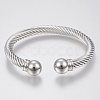 Tarnish Resistant 304 Stainless Steel Cuff Bangles Torque Bangles BJEW-H570-28P-2