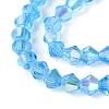 AB Color Plated Transparent Glass Beads Strands GLAA-G127-01-01O-4