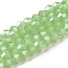 Imitation Jade Electroplate Glass Beads Strands GLAA-F029-J4mm-C01-1