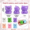 24Pcs 6 Colors Plastic Cat Shape Display Decorations DJEW-SP0001-14-2