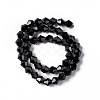 Black Color Faceted Glass Bicone Beads Strands X-GLAA-S026-6mm-10-3