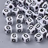 White Opaque Acrylic Beads X-MACR-R869-02G-1