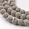 Synthetic Lava Rock Round Beads Strands X-G-I124-8mm-13-1