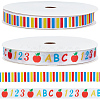 2 Rolls 2 Styles Back to School Polyester Ribbon OCOR-CY0003-75B-1