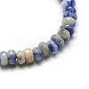 Faceted Natural Blue Spot Jasper Rondelle Bead Strands G-M065-4mm-06-2