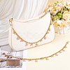 2Pcs Alloy Enamel Pink Bowknot Tassel 304 Stainless Steel Cable Chain Bag Decorative Chains AJEW-BBC0001-04-4