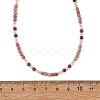 Natural Rhodonite Faceted Round Beaded Necklaces NJEW-JN06430-04-4