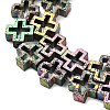 Electroplated Natural Lava Rock Beads Strands G-K388-02B-2