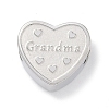 Mother's Day Tarnish Resistant 304 Stainless Steel European Beads STAS-K286-04J-P-1