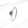 Brass Micro Pave Cubic Zirconia Adjustbale Finger Rings for Women PW-WG17DE1-01-4