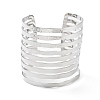 Rack Plating Brass Hollow Out Wide Wire Cuff Bangles for Women BJEW-D032-05P-2