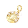 Brass Clear Cubic Zirconia European Dangle Pendants KK-D325-28G-04-2