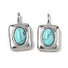 Natural & Synthetic Mixed Gemstone Rectangle with Oval Charms STAS-L022-516P-M-2