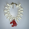 Red Crab Pendant Resin Teardrop Beaded Necklaces for Women FS-WG1665D-01-3