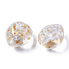 Transparent Spray Painted Glass Beads LS-GLAA-R215-01-B09-3