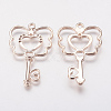 Long-Lasting Plated Alloy Open Back Bezel Pendants PALLOY-P166-21RG-A-2