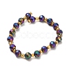 Electroplated Natural Druzy Geode Crystal Beads Strands G-F833-P01-8mm-11-3