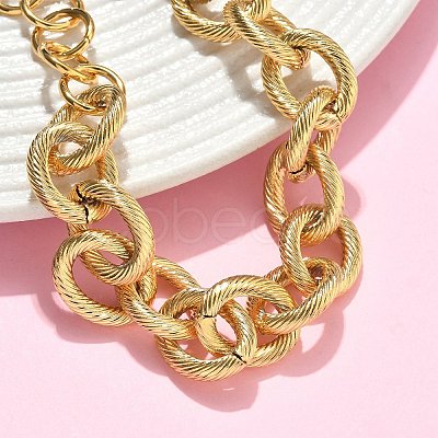 304 Stainless Steel Twisted Oval Link Chain Bracelets for Women BJEW-F533-02D-G-1