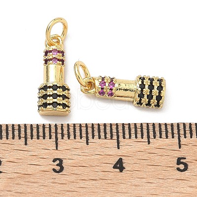 Brass Micro Pave Cubic Zirconia Pendants KK-P345-77G-1