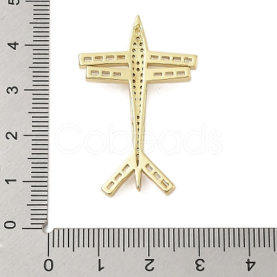 Plane Rack Plating Brass Micro Pave Cubic Zirconia Pendants KK-Z074-21G-1