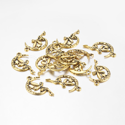 Zinc Alloy Fairy Sprite Charms PALLOY-A18526-AG-LF-1