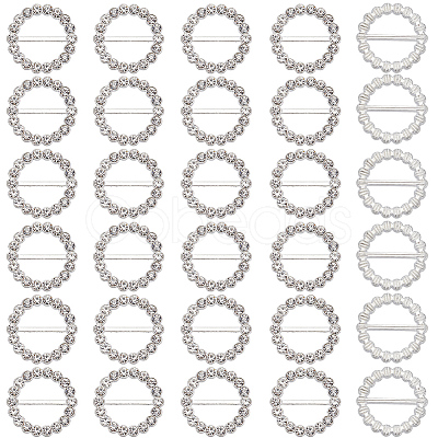 60Pcs Alloy Rhinestone Slider Buckles FIND-CY0001-93-1
