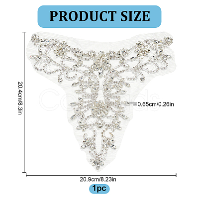 1Pc Rhinestone Iron on/Sew on Patches PATC-GO0001-08-1