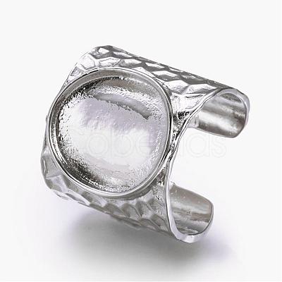 Cuff Brass Pad Finger Ring Settings KK-E703-01P-1