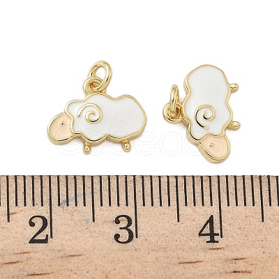 Brass Enamel Charms KK-P325-25G-1