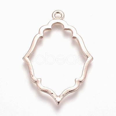 Rack Plating Alloy Open Back Bezel Pendants X-PALLOY-Q351-06RG-FF-1