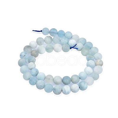 Natural Aquamarine Beads Strands G-E561-01-8mm-01-1