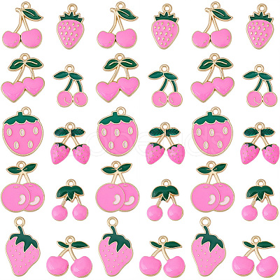 40Pcs 10 Styles Zinc Alloy Pendants ENAM-SC0007-67-1