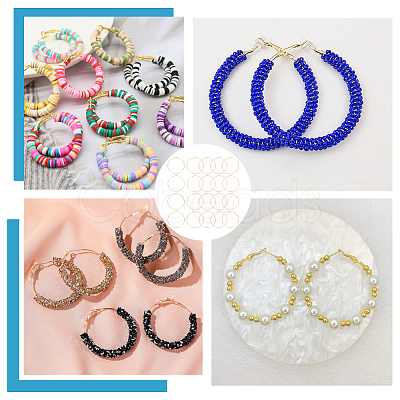 20Pcs Brass Hoop Earring Findings FIND-BBC0003-25-1