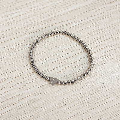 304 Stainless Steel Beads Stretch Bracelets for Women FS-WGC4F34-01-1