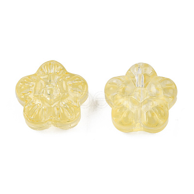 Transparent Spray Painted Glass Beads GLAA-N035-029-C06-1